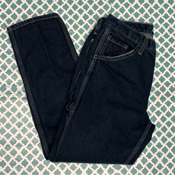 GRLFRND Janice Carpenter Cargo Denim Button Fly Jeans Size 28 - Picture 7 of 8